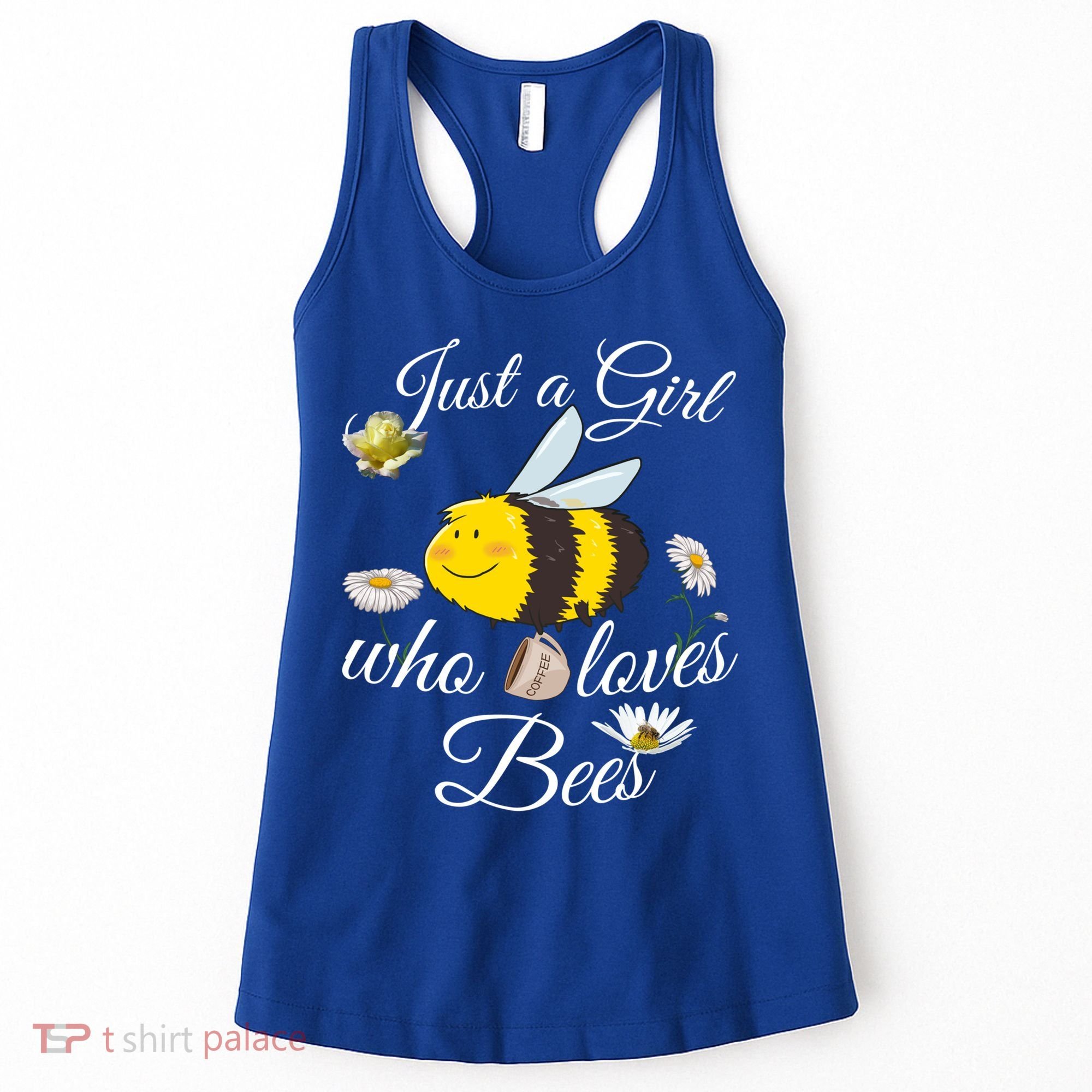 Just Who Loves Bees Cute Floral Honey Bee And Coffee Lover Cool Gift Women's Tank Top