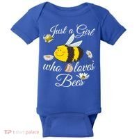 Just Who Loves Bees Cute Floral Honey Bee And Coffee Lover Cool Gift Baby Bodysuit thumb 0