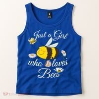 Just Who Loves Bees Cute Floral Honey Bee And Coffee Lover Cool Gift Tank Top thumb 2