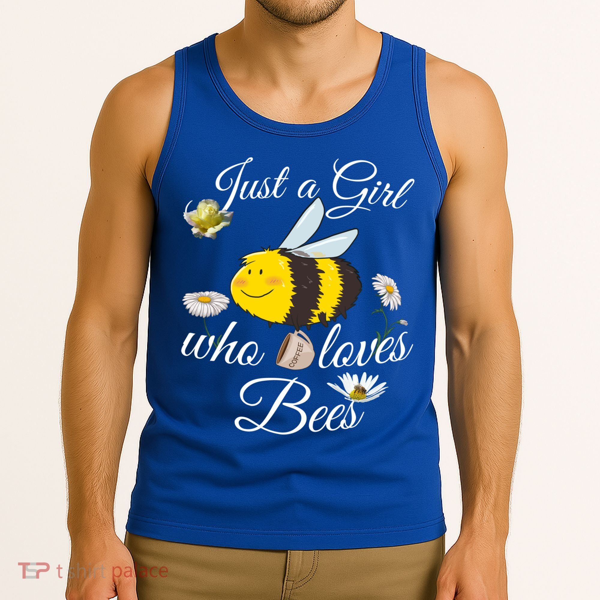Just Who Loves Bees Cute Floral Honey Bee And Coffee Lover Cool Gift Tank Top