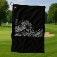Japanese Wave Ocean Traditional Japan  Golf Towel thumb 1