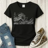 Japanese Wave Ocean Traditional Japan  Women's T-Shirt thumb 3