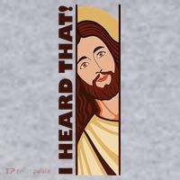 Jesus Watching Peeking I Heard That Funny Christian Meme Women's Sweatshirt thumb 2
