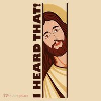 Jesus Watching Peeking I Heard That Funny Christian Meme Tote Bag thumb 4