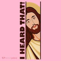 Jesus Watching Peeking I Heard That Funny Christian Meme Coaster thumb 2