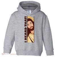 Jesus Watching Peeking I Heard That Funny Christian Meme Toddler Hoodie thumb 0
