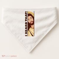 Jesus Watching Peeking I Heard That Funny Christian Meme USA-Made Doggie Bandana thumb 0