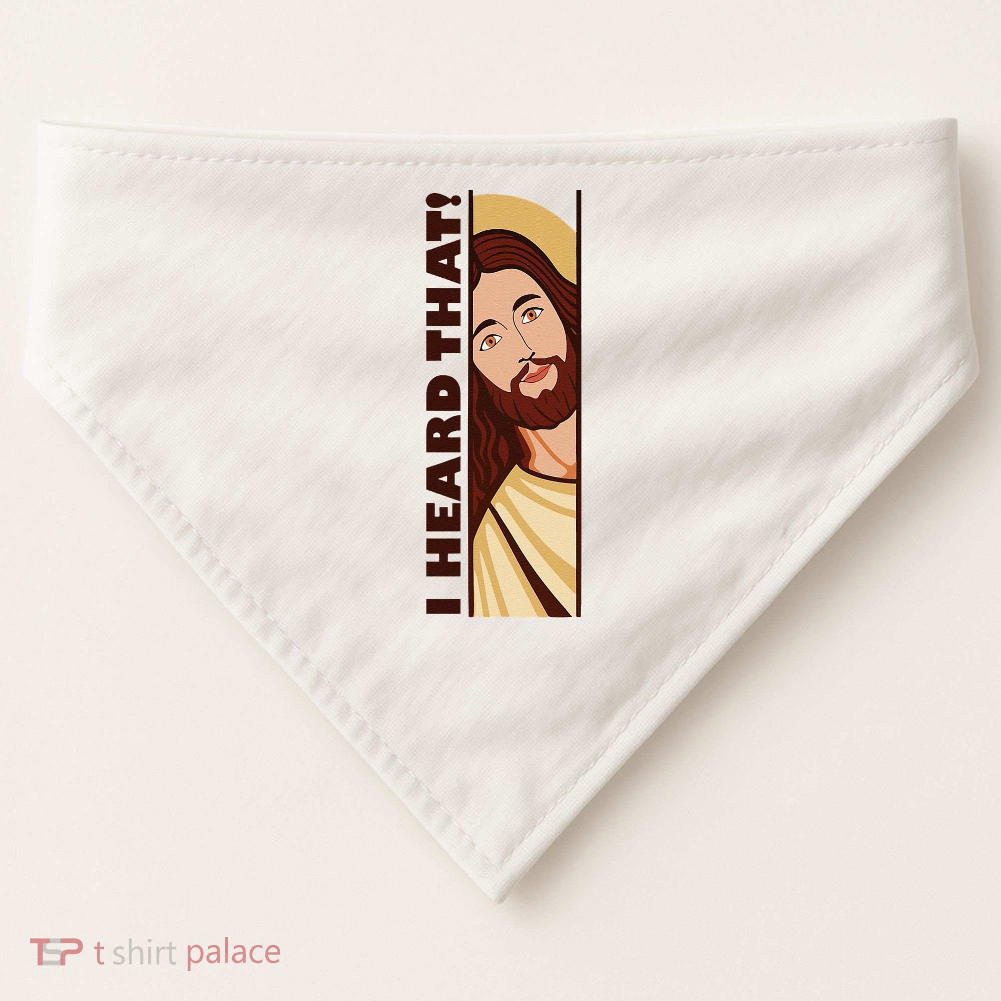 Jesus Watching Peeking I Heard That Funny Christian Meme USA-Made Doggie Bandana