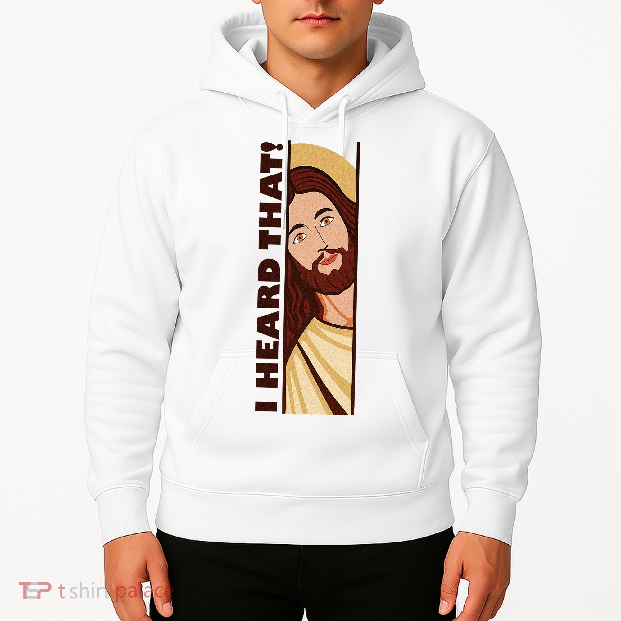 Jesus Watching Peeking I Heard That Funny Christian Meme Hoodie