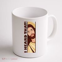 Jesus Watching Peeking I Heard That Funny Christian Meme Coffee Mug thumb 1