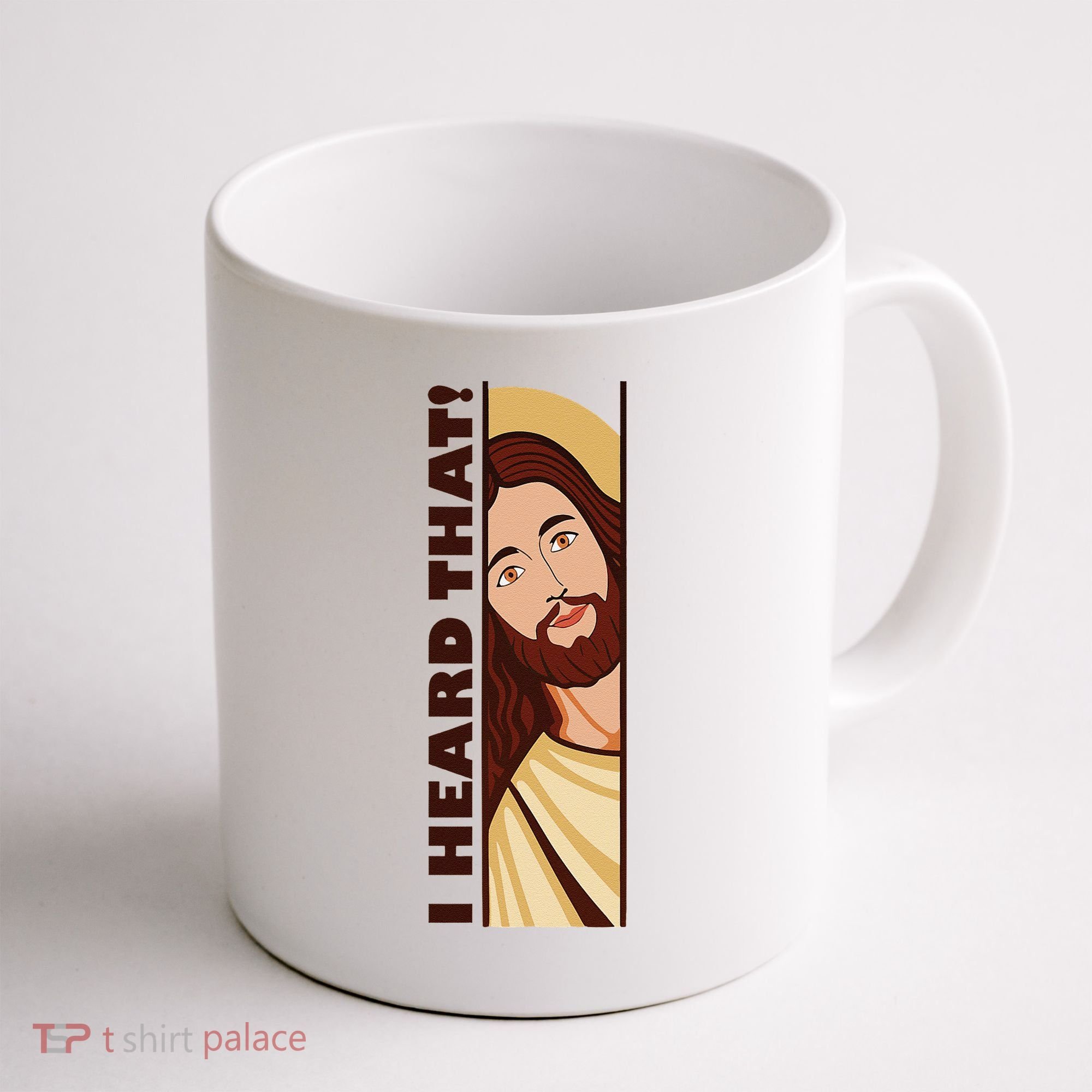 Jesus Watching Peeking I Heard That Funny Christian Meme Coffee Mug