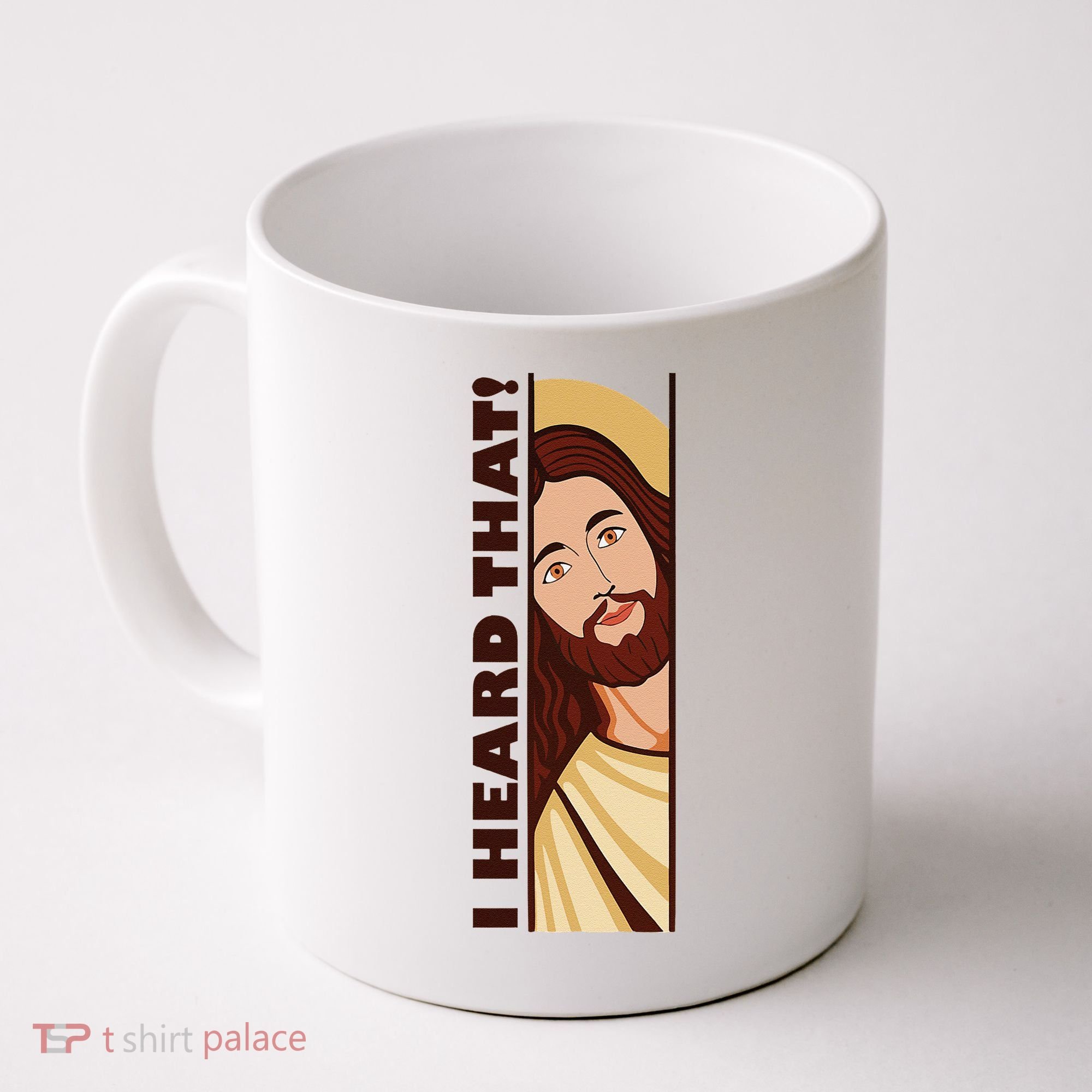 Jesus Watching Peeking I Heard That Funny Christian Meme Coffee Mug