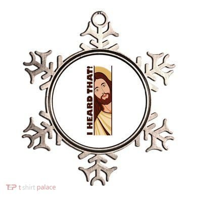 Jesus Watching Peeking I Heard That Funny Christian Meme Ornament
