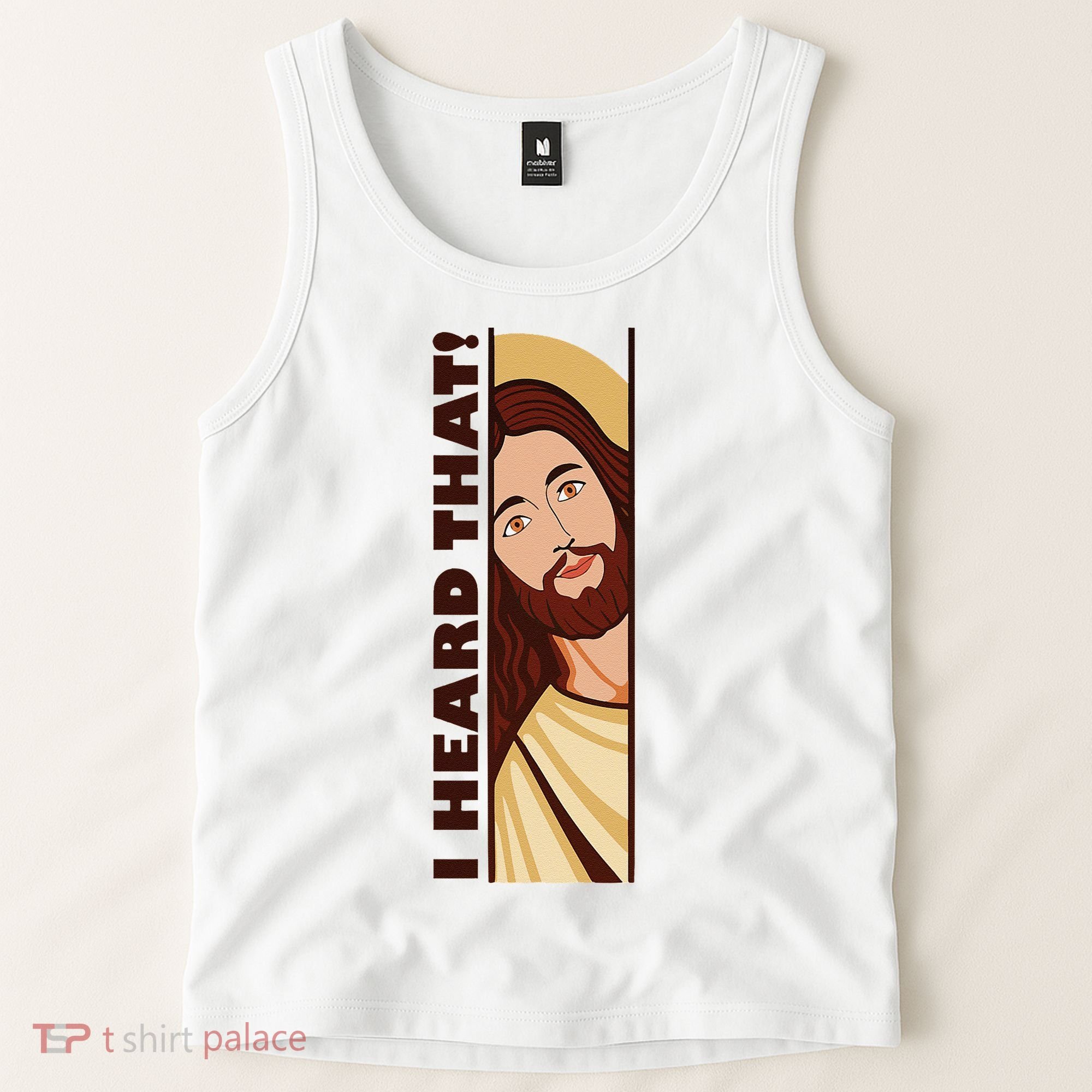 Jesus Watching Peeking I Heard That Funny Christian Meme Tank Top