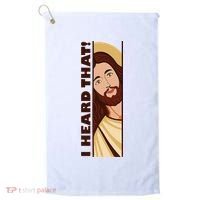 Jesus Watching Peeking I Heard That Funny Christian Meme Golf Towel thumb 0
