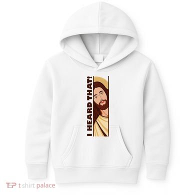Jesus Watching Peeking I Heard That Funny Christian Meme Kids Hoodie
