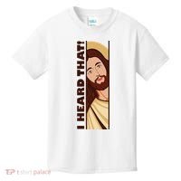 Jesus Watching Peeking I Heard That Funny Christian Meme Kids T-Shirt thumb 0