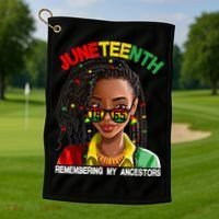 Juneteenth Women Remebering My Ancestors Golf Towel thumb 1