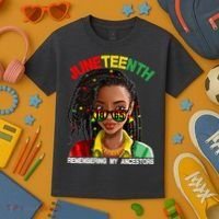Juneteenth Women Remebering My Ancestors Kids T-Shirt thumb 3