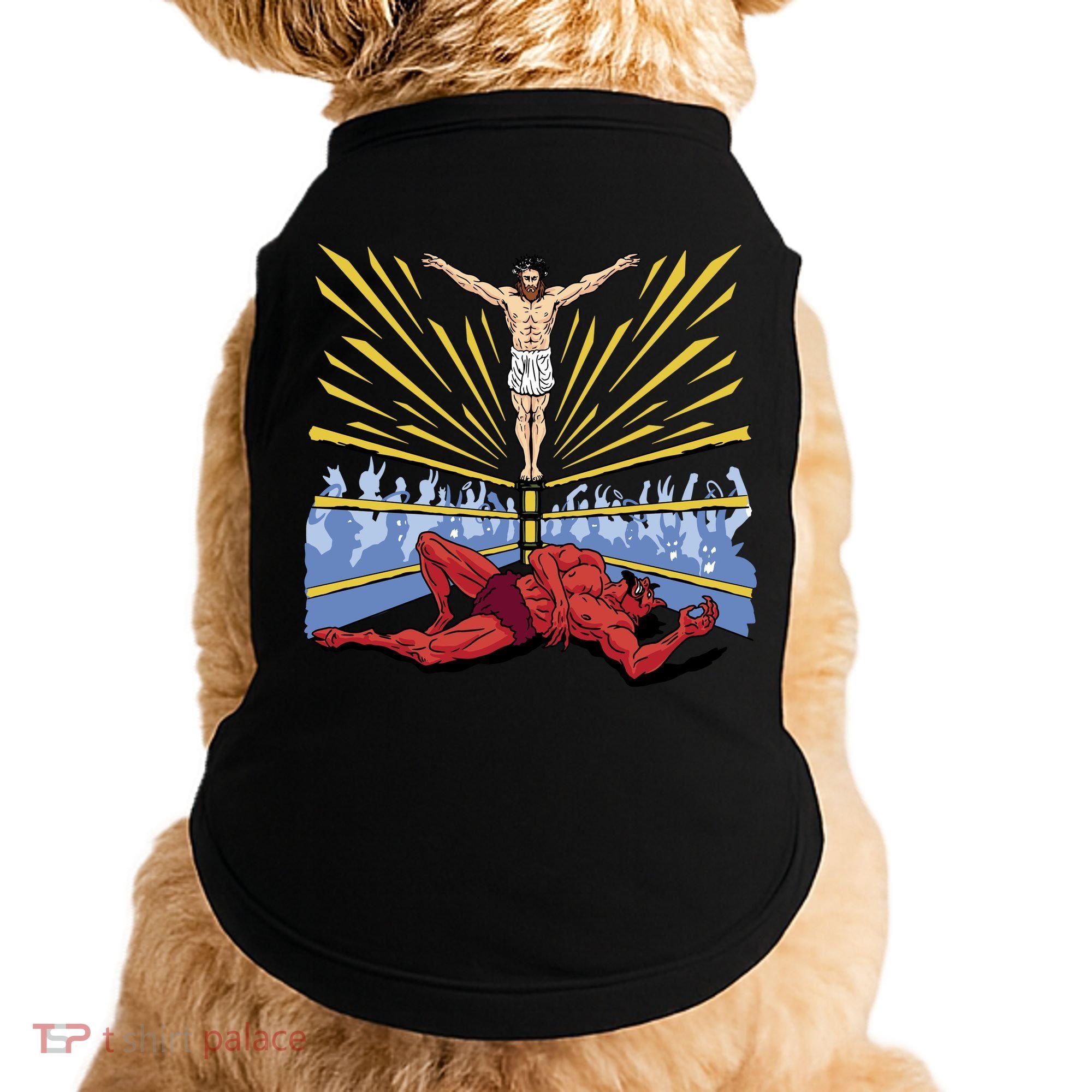 Jesus Wrestling Satan Doggie Tank