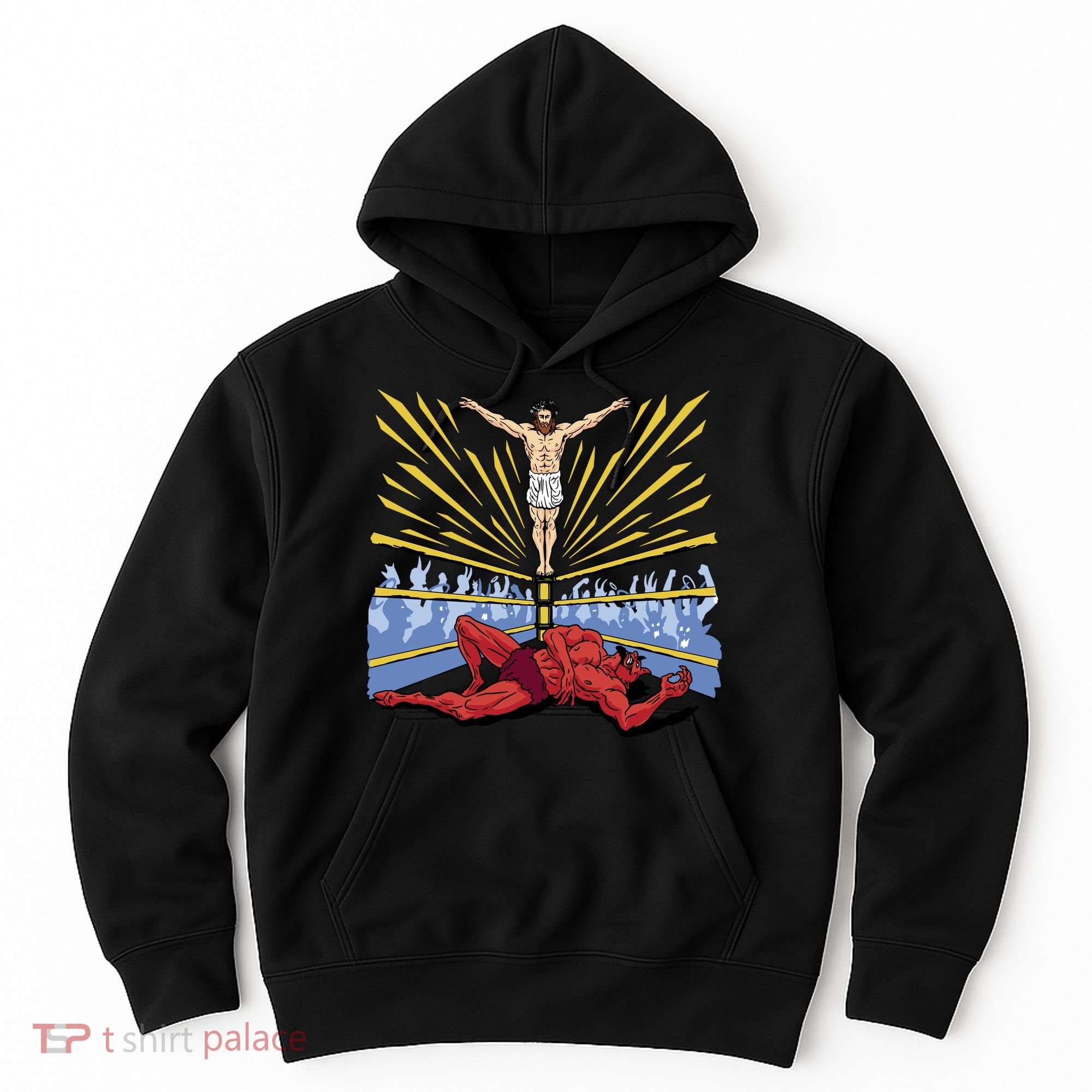 Jesus Wrestling Satan Hoodie