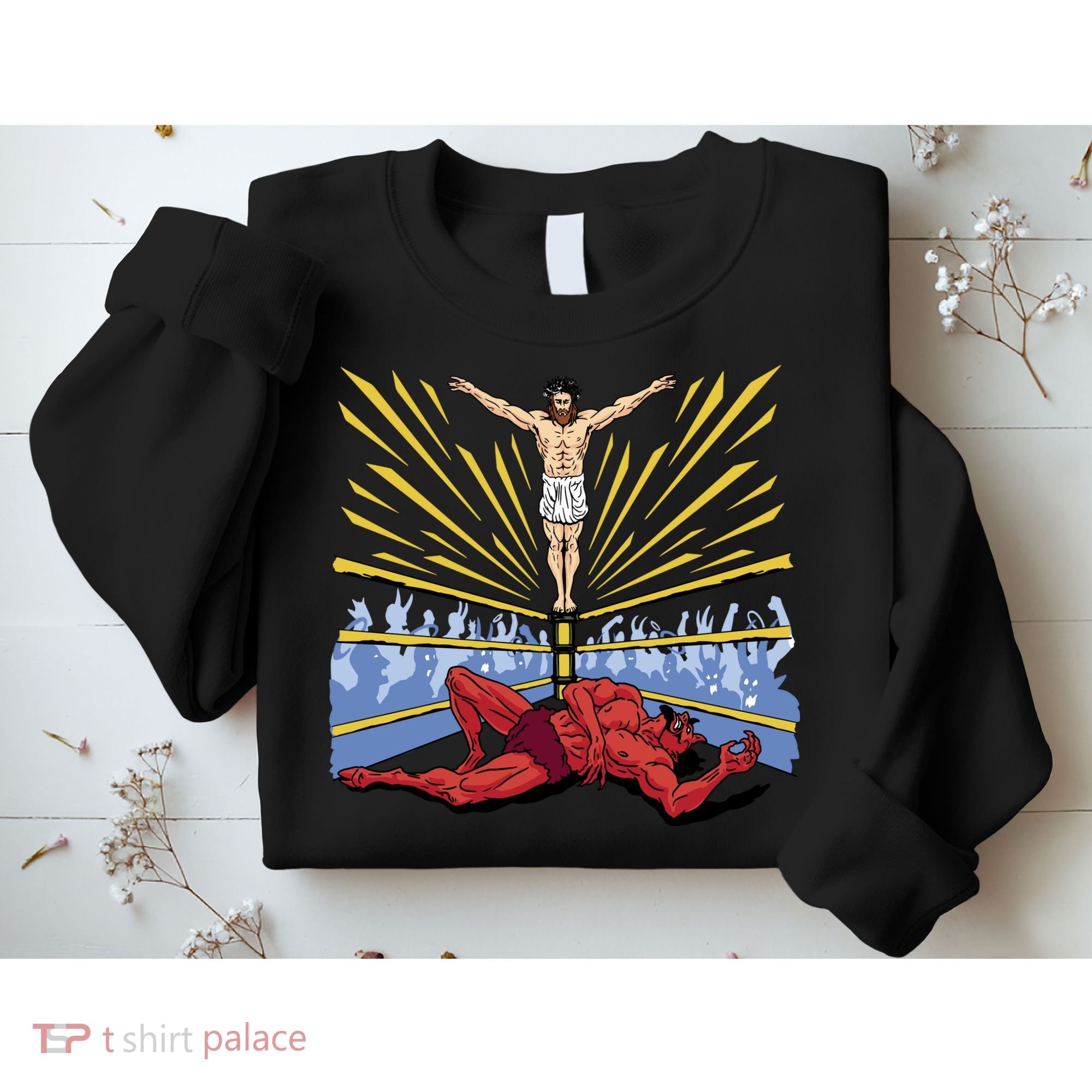 Jesus Wrestling Satan Sweatshirt