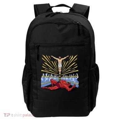 Jesus Wrestling Satan Backpack