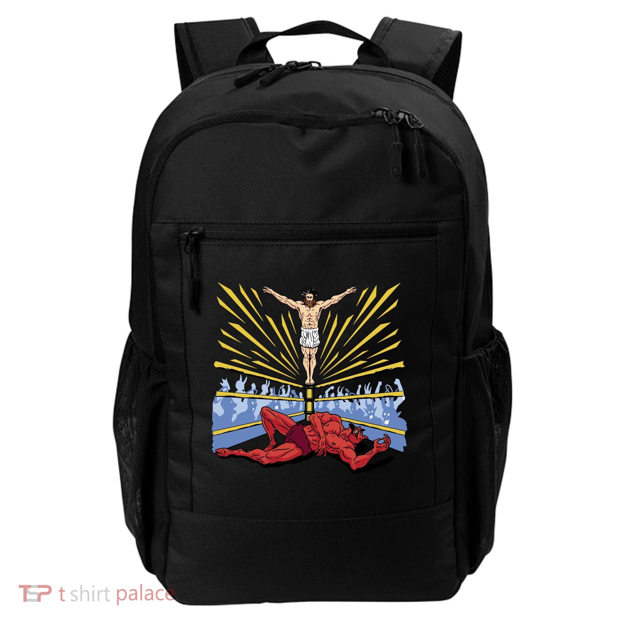 Jesus Wrestling Satan Backpack