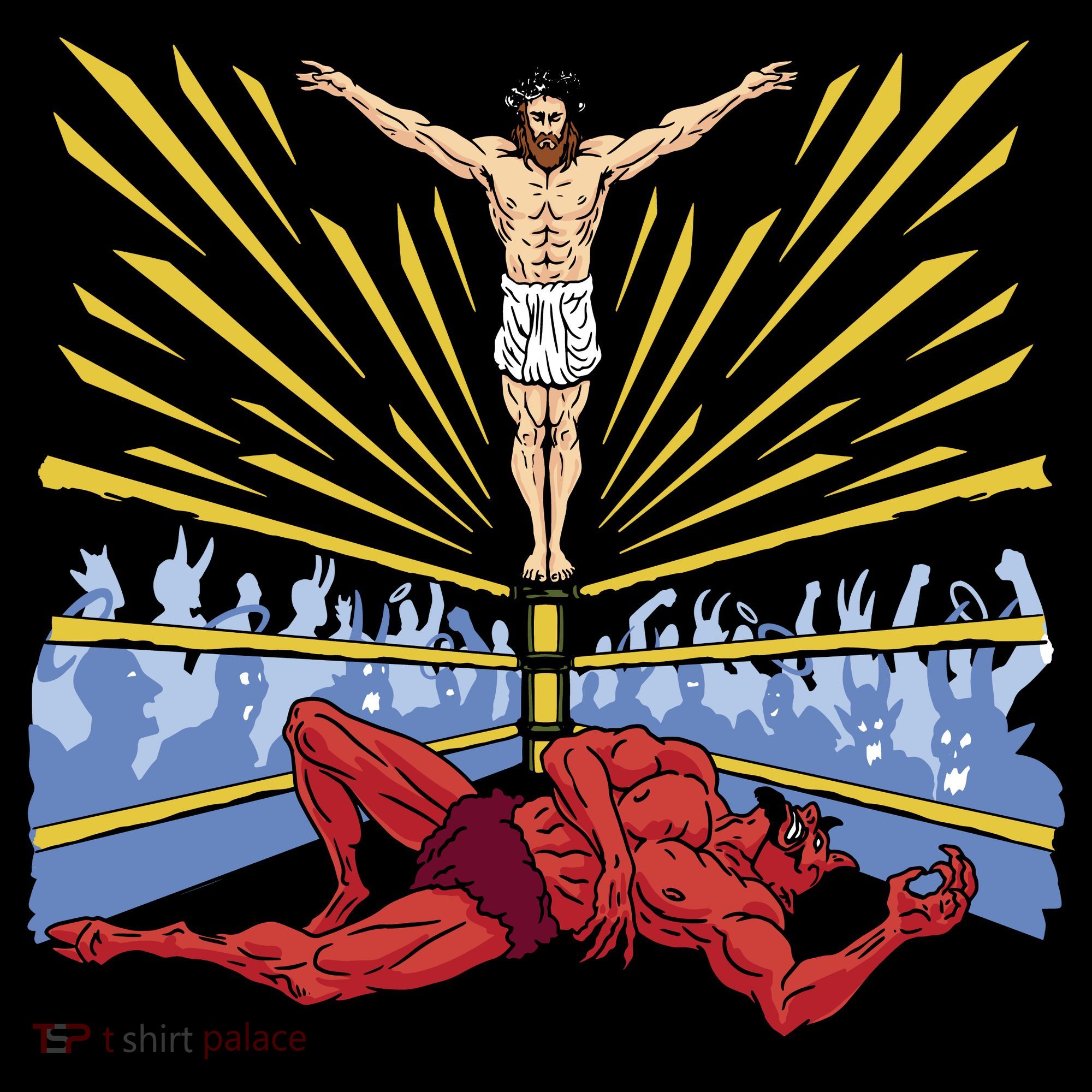 Jesus Wrestling Satan Coffee Mug