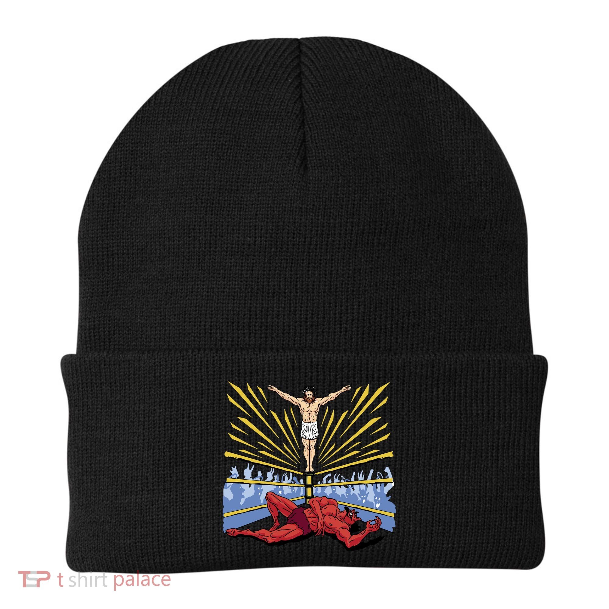 Jesus Wrestling Satan Beanie
