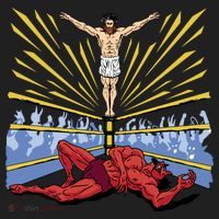 Jesus Wrestling Satan Beanie thumb 2