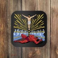 Jesus Wrestling Satan Coaster thumb 0