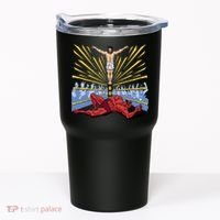 Jesus Wrestling Satan Tumbler thumb 0
