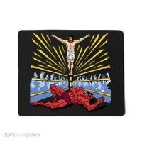Jesus Wrestling Satan Mousepad thumb 0