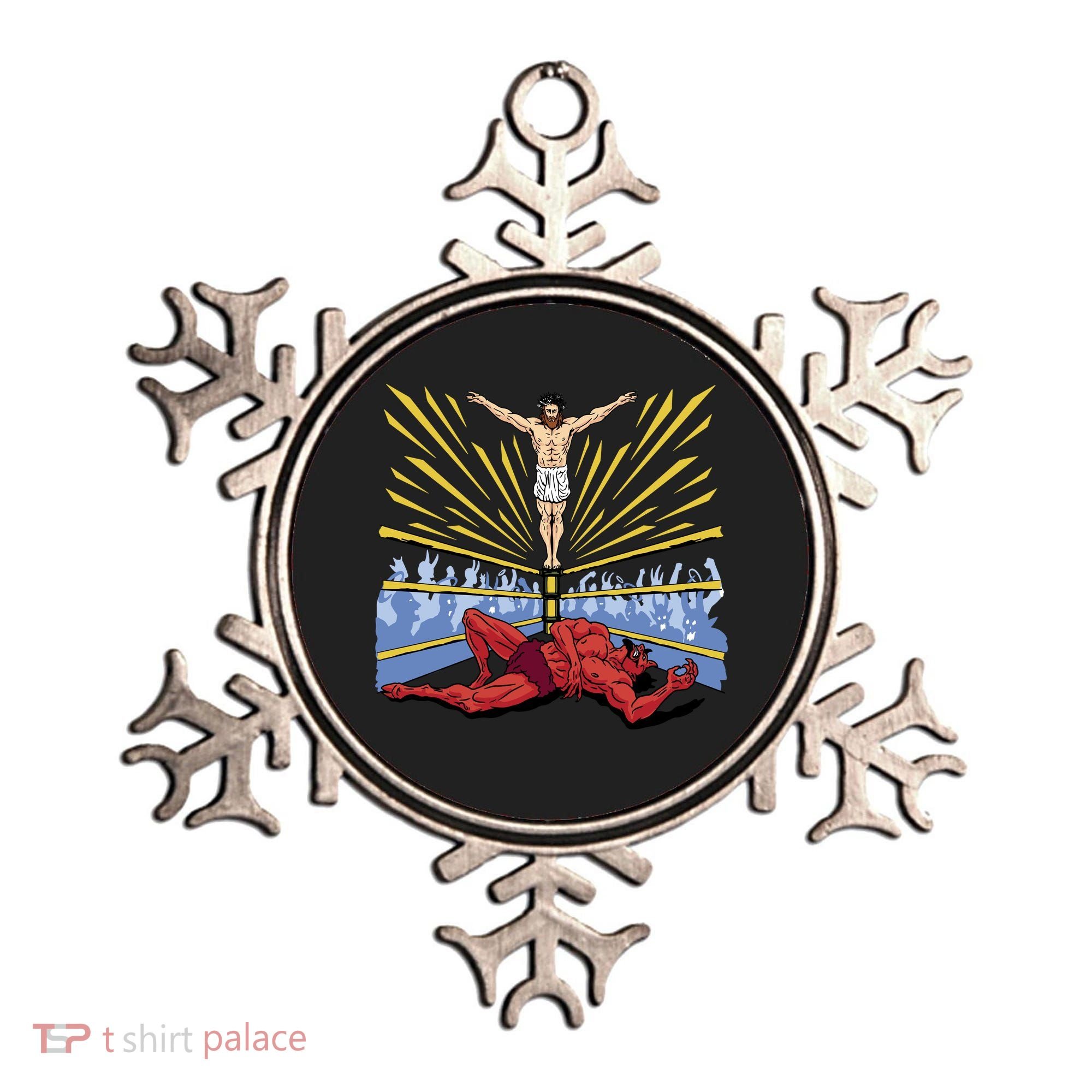 Jesus Wrestling Satan Ornament