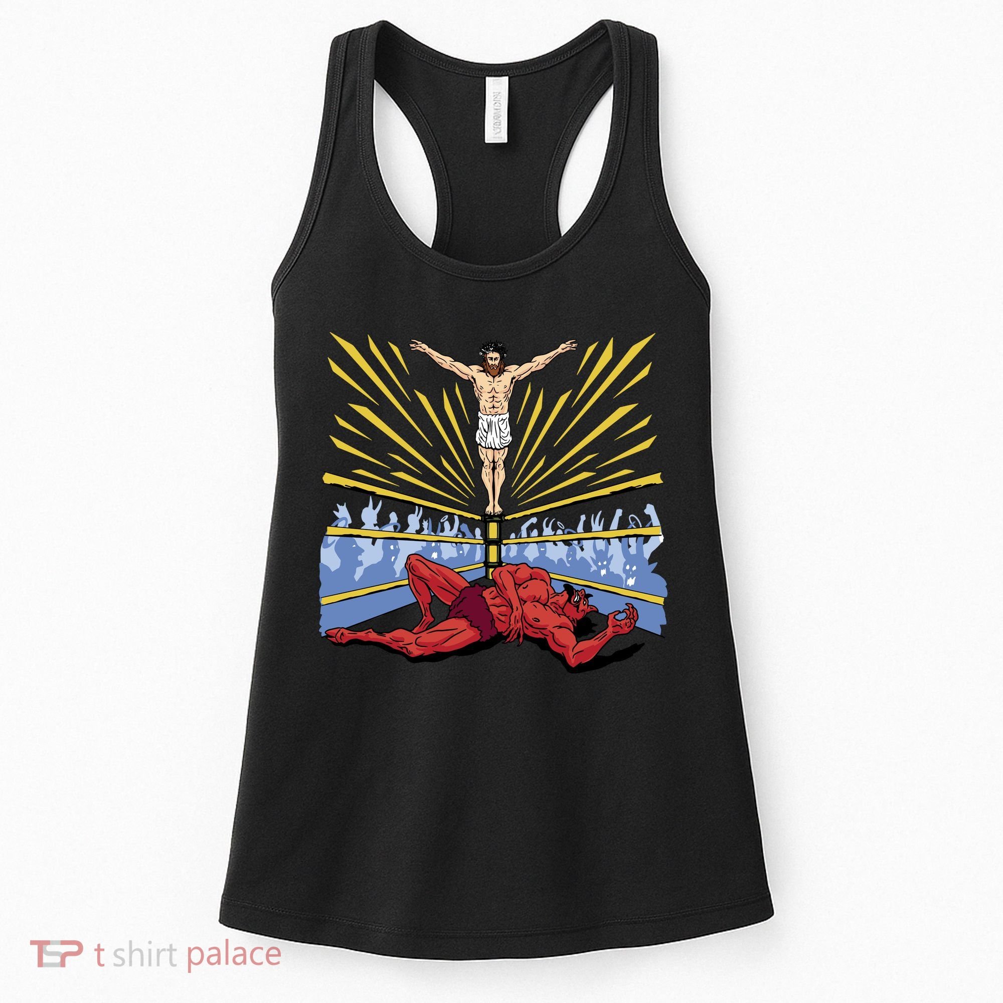 Jesus Wrestling Satan Women's Tank Top