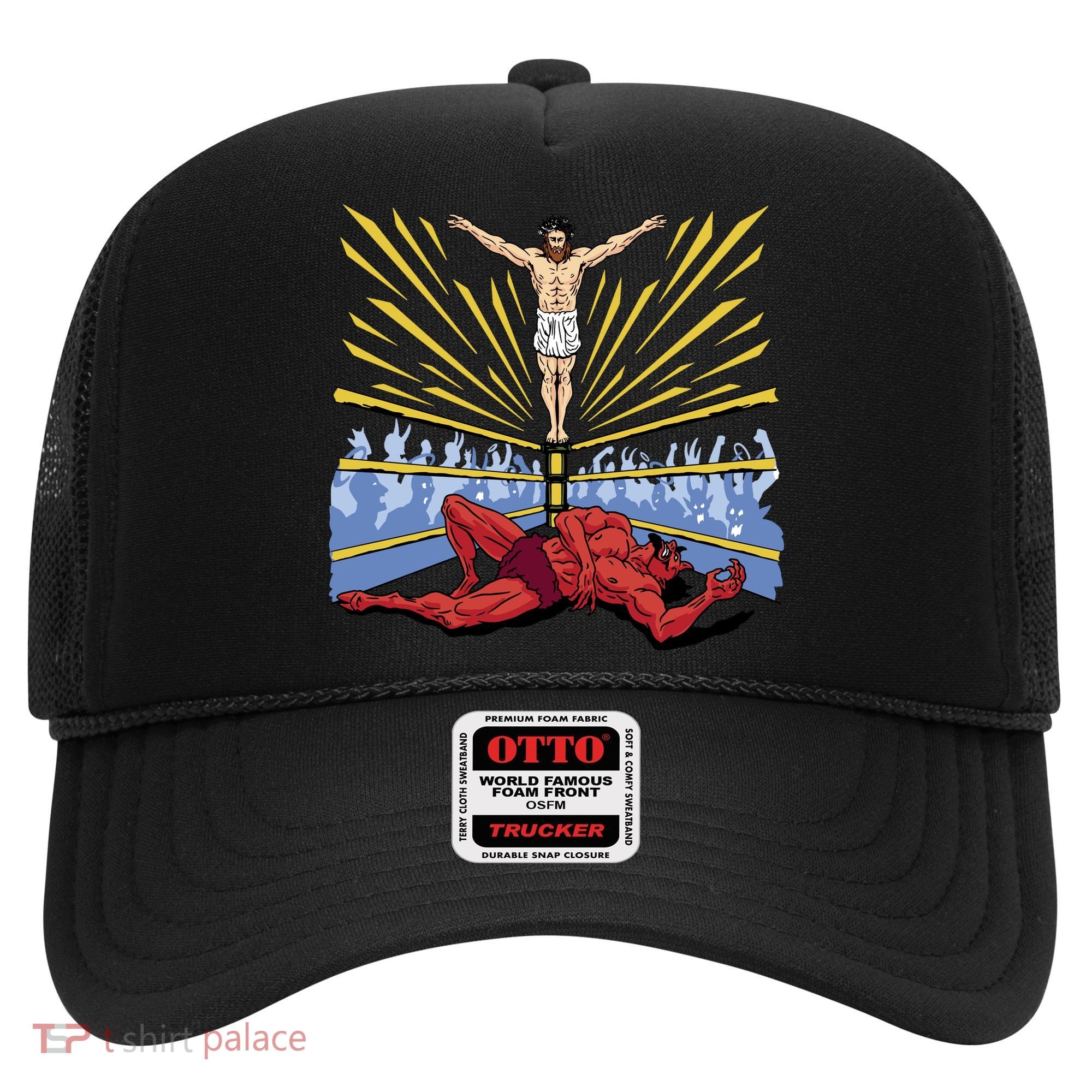 Jesus Wrestling Satan Hat