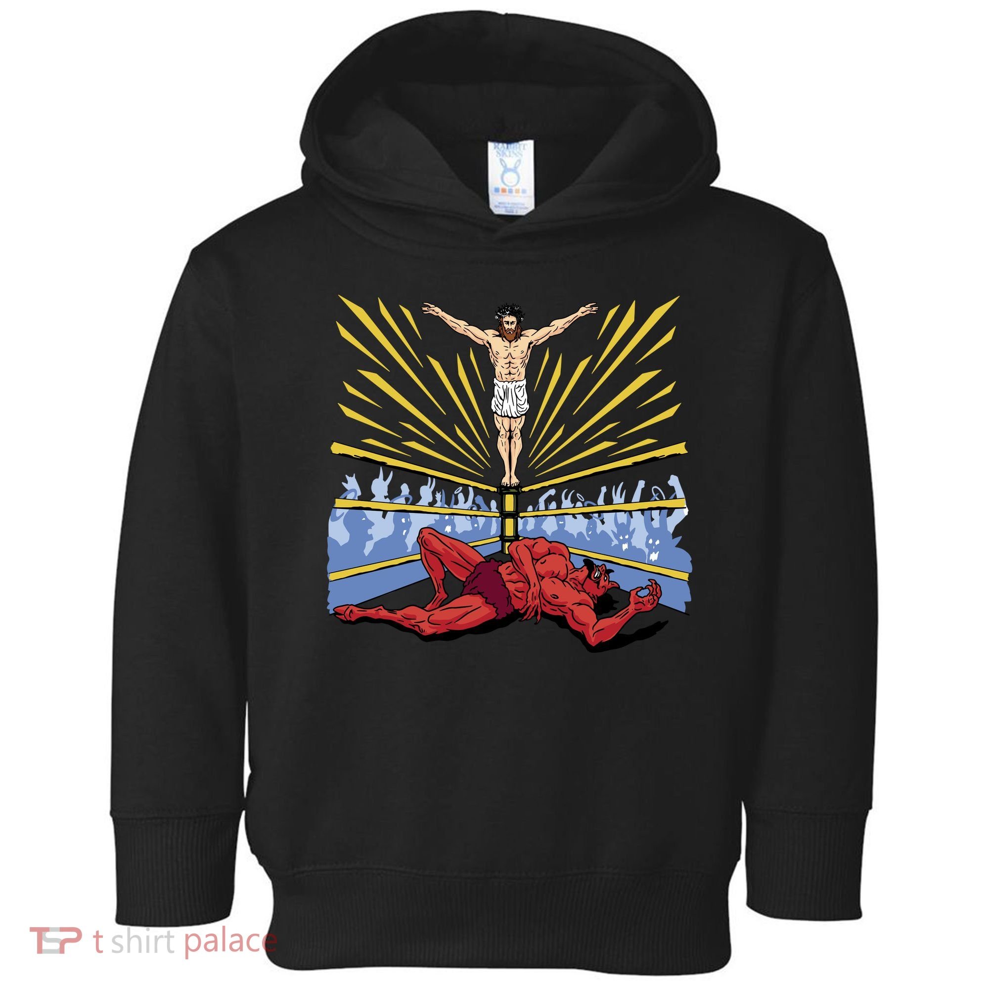 Jesus Wrestling Satan Toddler Hoodie