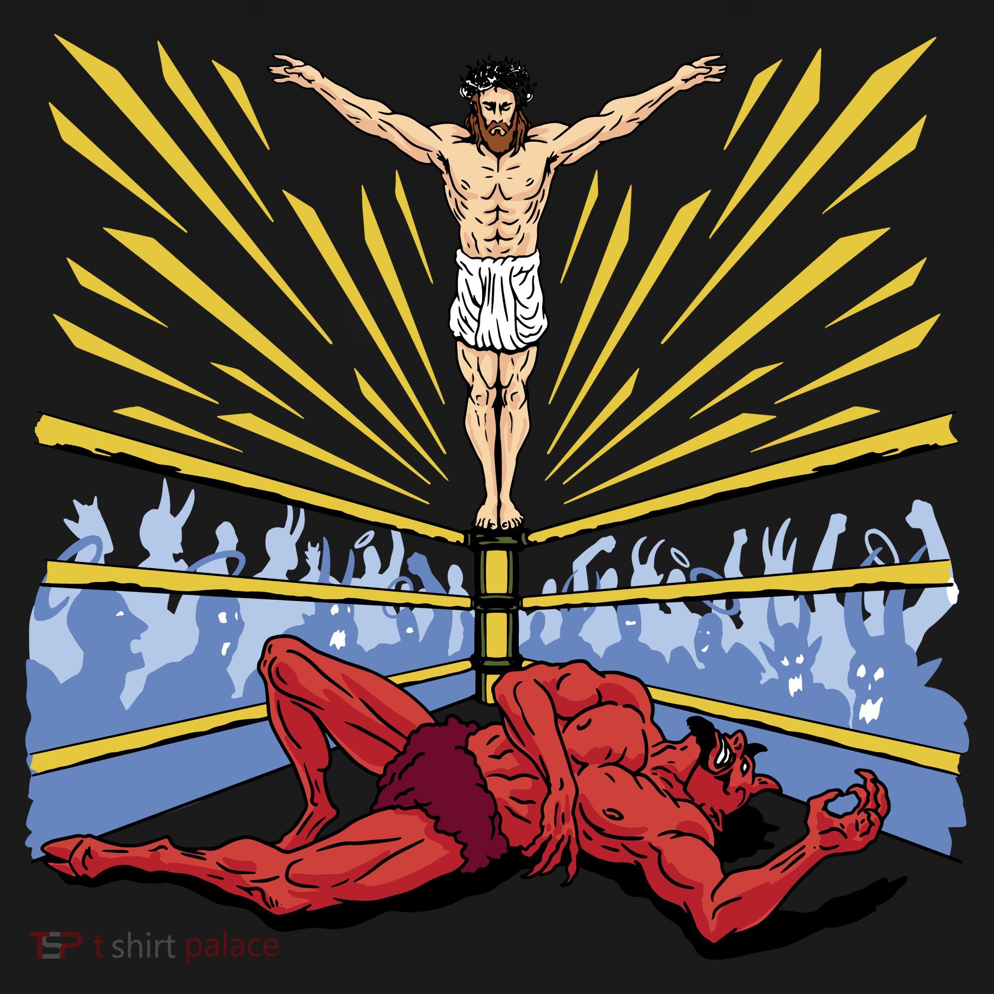 Jesus Wrestling Satan Toddler Hoodie