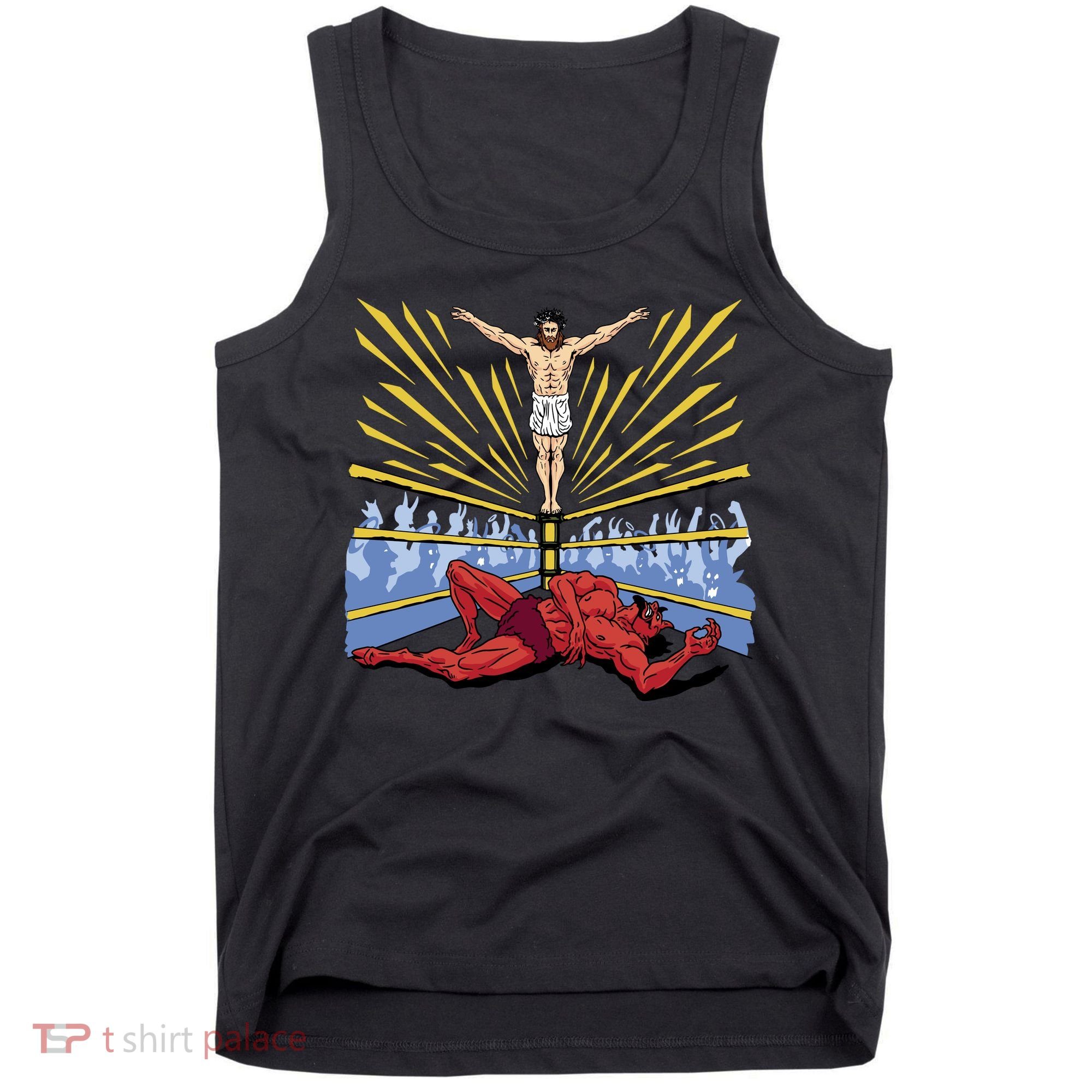 Jesus Wrestling Satan Tank Top