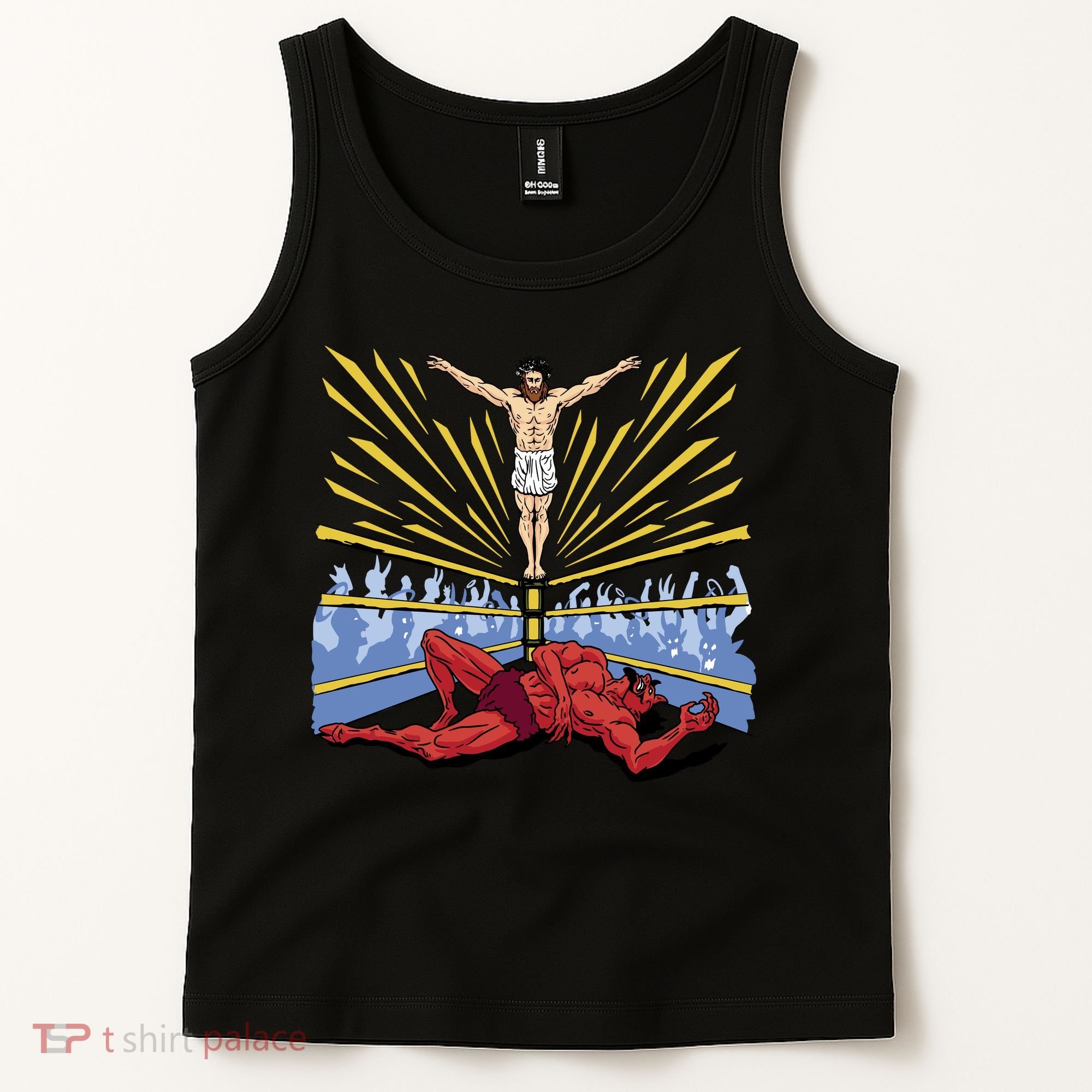 Jesus Wrestling Satan Tank Top