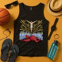 Jesus Wrestling Satan Tank Top thumb 4