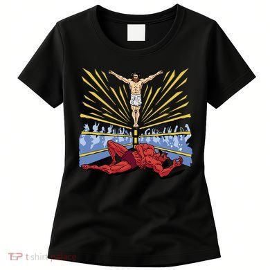 Jesus Wrestling Satan Women's T-Shirt