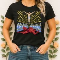 Jesus Wrestling Satan Women's T-Shirt thumb 2