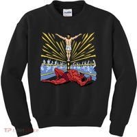 Jesus Wrestling Satan Kids Sweatshirt thumb 0