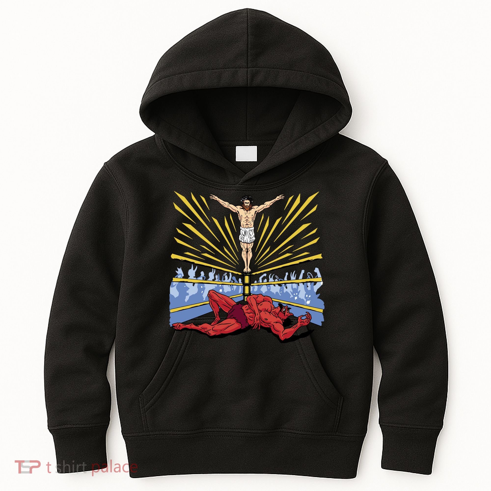 Jesus Wrestling Satan Kids Hoodie
