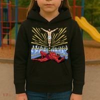 Jesus Wrestling Satan Kids Hoodie thumb 3