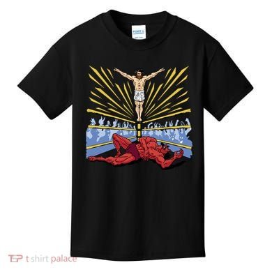 Jesus Wrestling Satan Kids T-Shirt