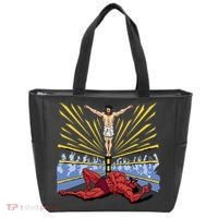Jesus Wrestling Satan Tote Bag thumb 0