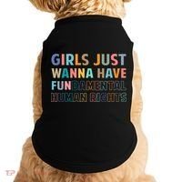 Just Want To Have Fundamental Human Rights Feminist Doggie Tank thumb 0
